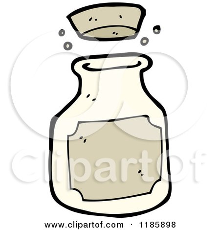 Cartoon of a Bottle with a Cork Lid - Royalty Free Vector Illustration by lineartestpilot