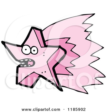 Cartoon of a Pink Shooting Star Mascot - Royalty Free Vector Illustration by lineartestpilot