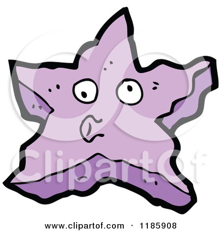 Cartoon of a Purple Whistling Star - Royalty Free Vector Illustration by lineartestpilot