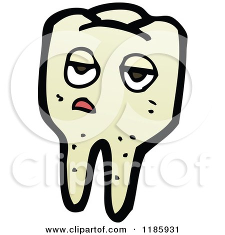Cartoon of a Tooth Mascot - Royalty Free Vector Illustration by lineartestpilot