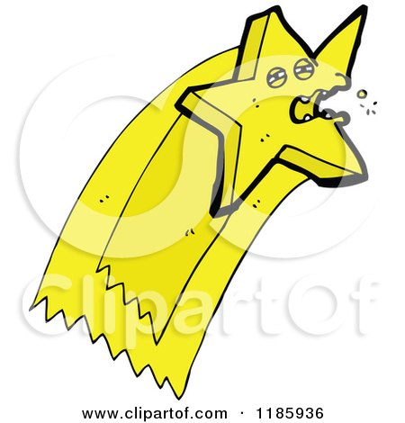 Cartoon of a Shooting Star with the Flu - Royalty Free Vector Illustration by lineartestpilot
