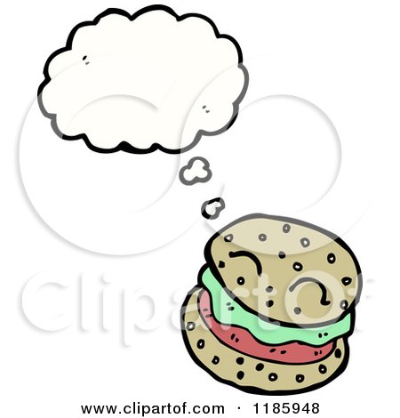 Cartoon of a Hamburger Speaking - Royalty Free Vector Illustration by lineartestpilot