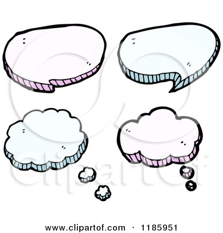 Cartoon of Thought and Speech Bubbles - Royalty Free Vector Illustration by lineartestpilot