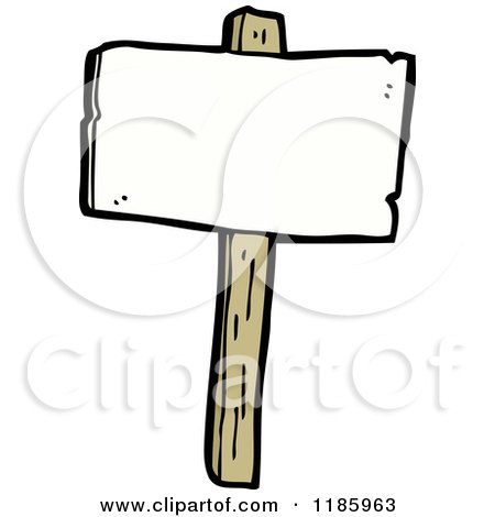 Cartoon of a Wooden Sign - Royalty Free Vector Illustration by lineartestpilot