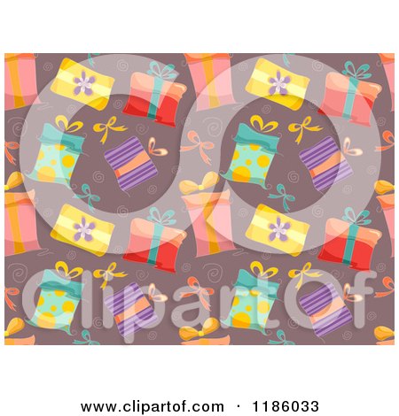 Cartoon of a Seamless Gift Box Pattern - Royalty Free Vector Clipart by BNP Design Studio