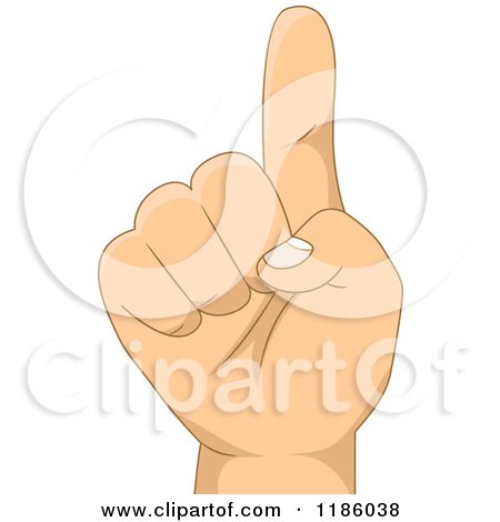 Cartoon of a Kids Hand Counting Number One - Royalty Free Vector Clipart by BNP Design Studio