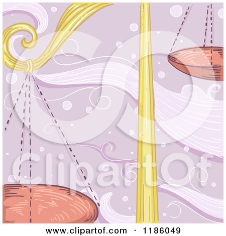 Cartoon of a Scales Libra Horoscope Zodiac Background - Royalty Free Vector Clipart by BNP Design Studio