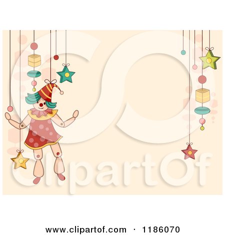 Cartoon of a Background with Toys and a Puppet - Royalty Free Vector Clipart by BNP Design Studio