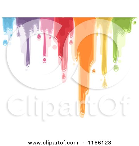 Cartoon of a Dripping Colorful Paint - Royalty Free Vector Clipart by BNP Design Studio