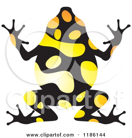 Clipart of a Yellow and Black Poison Dart Frog - Royalty Free Vector Illustration by Lal Perera