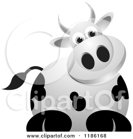 Clipart of a Curious Cow - Royalty Free Vector Illustration by Lal Perera