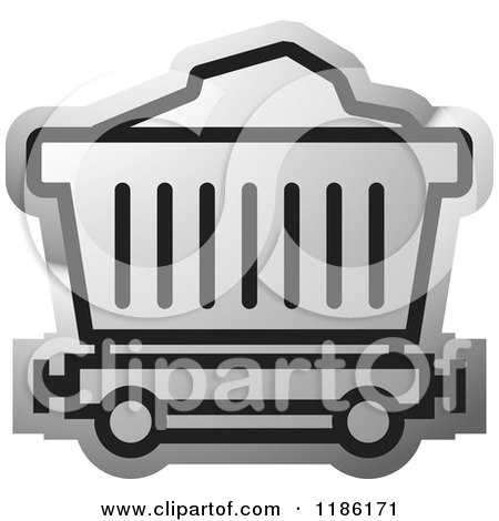 Clipart of a Silver Mining Cart Icon - Royalty Free Vector Illustration by Lal Perera