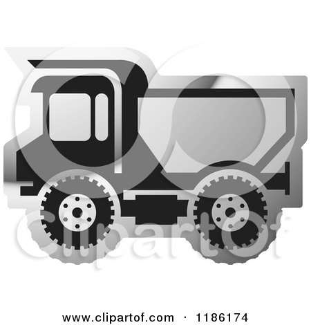 Clipart of a Silver Mining Dump Truck Icon - Royalty Free Vector Illustration by Lal Perera