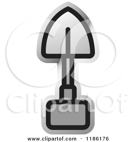 Clipart of a Silver Mining Shovel Icon - Royalty Free Vector Illustration by Lal Perera