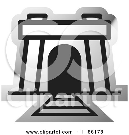 Clipart of a Silver Mine Entrance Icon - Royalty Free Vector Illustration by Lal Perera
