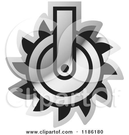 Clipart of a Silver Mining Saw Icon - Royalty Free Vector Illustration by Lal Perera