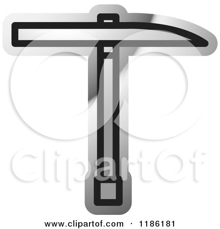 Clipart of a Silver Mining Pickaxe Tool Icon 2 - Royalty Free Vector Illustration by Lal Perera