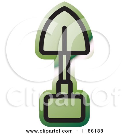 Clipart of a Green Mining Shovel Icon - Royalty Free Vector Illustration by Lal Perera
