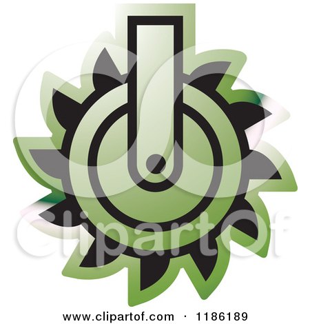 Clipart of a Green Mining Saw Icon - Royalty Free Vector Illustration by Lal Perera