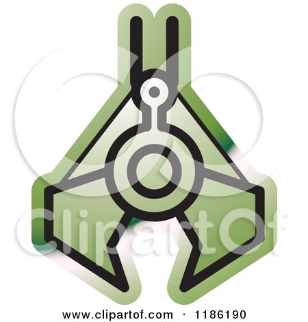 Clipart of a Green Mining Clamp Icon - Royalty Free Vector Illustration by Lal Perera
