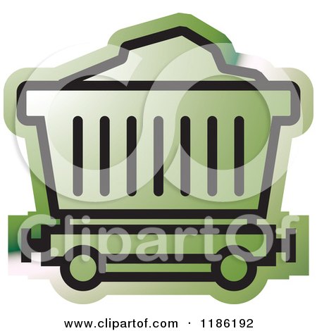 Clipart of a Green Mining Cart Icon - Royalty Free Vector Illustration by Lal Perera