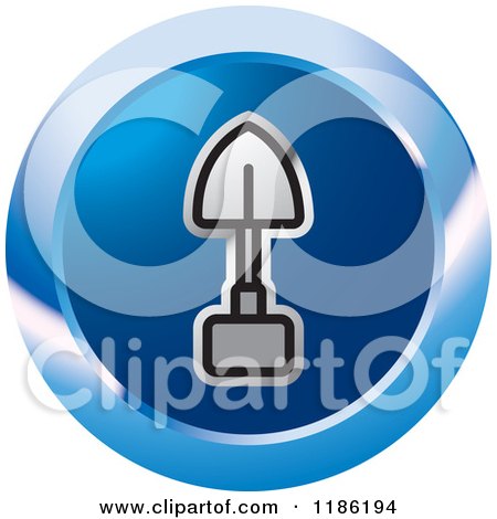 Clipart of a Blue Mining Shovel Icon - Royalty Free Vector Illustration by Lal Perera