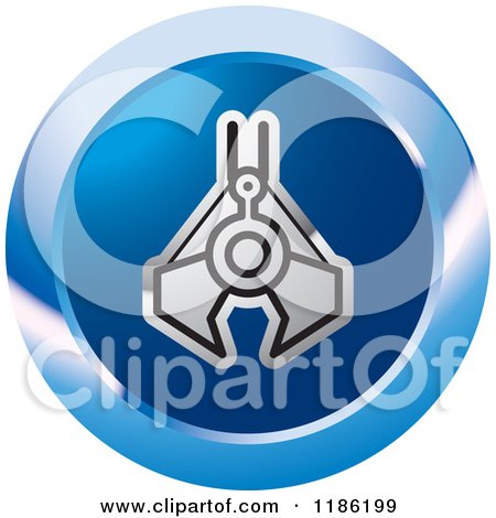 Clipart of a Blue Mining Clamp Icon - Royalty Free Vector Illustration by Lal Perera