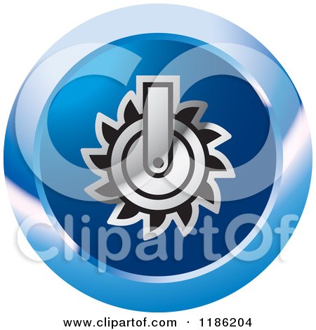 Clipart of a Blue Mining Saw Icon - Royalty Free Vector Illustration by Lal Perera