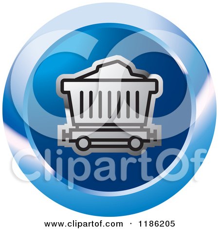 Clipart of a Blue Mining Cart Icon - Royalty Free Vector Illustration by Lal Perera