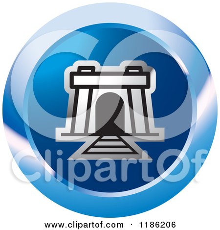 Clipart of a Blue Mine Entrance Icon - Royalty Free Vector Illustration by Lal Perera