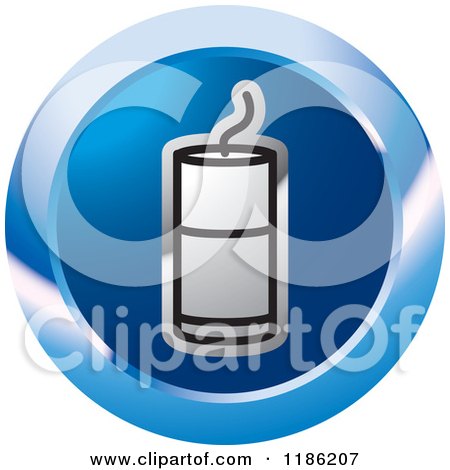 Clipart of a Blue Mining Detonator Button Icon - Royalty Free Vector Illustration by Lal Perera