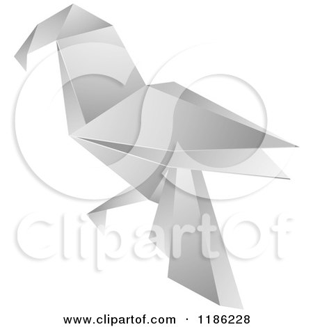 Clipart of a Paper Origami Bird - Royalty Free Vector Illustration by Lal Perera