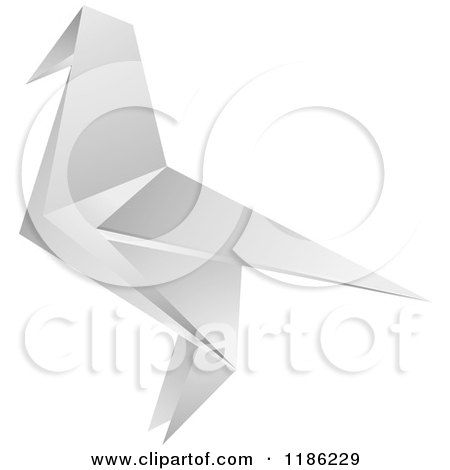 Clipart of a Paper Origami Bird 2 - Royalty Free Vector Illustration by Lal Perera