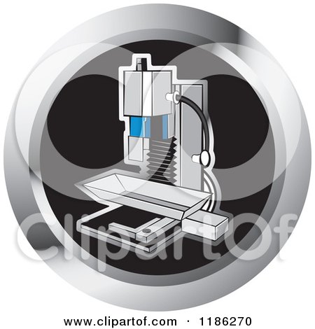 Clipart of a Milling Machine Icon - Royalty Free Vector Illustration by Lal Perera