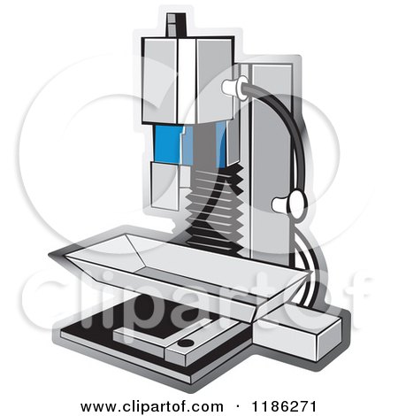 Clipart of a Milling Machine - Royalty Free Vector Illustration by Lal Perera