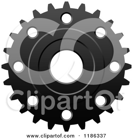 Clipart of a Black and White Gear Cog Wheel 2 - Royalty Free Vector Illustration by Vector Tradition SM