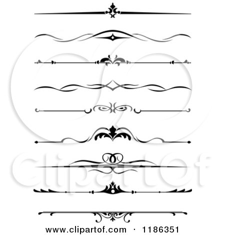 Clipart of Black and White Borders and Page Rules - Royalty Free Vector Illustration by Vector Tradition SM