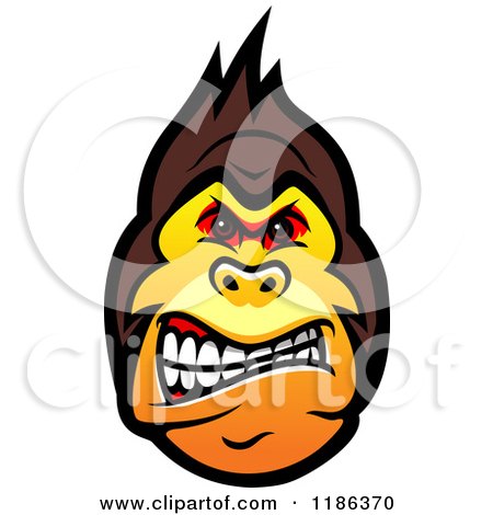Clipart of a Mad Gorilla Face - Royalty Free Vector Illustration by Vector Tradition SM