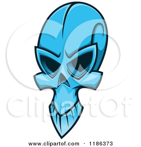 Clipart of a Creepy Blue Skull - Royalty Free Vector Illustration by Vector Tradition SM