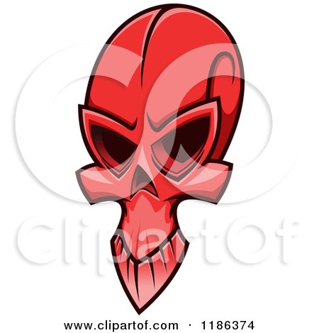 Clipart of a Creepy Red Skull - Royalty Free Vector Illustration by Vector Tradition SM