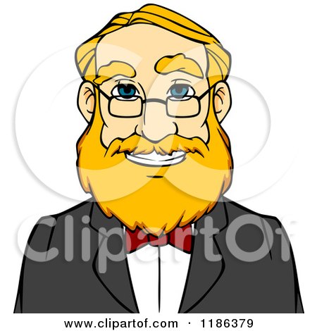 Clipart of a Happy Blond Man with a Beard and Glasses Avatar - Royalty Free Vector Illustration by Vector Tradition SM