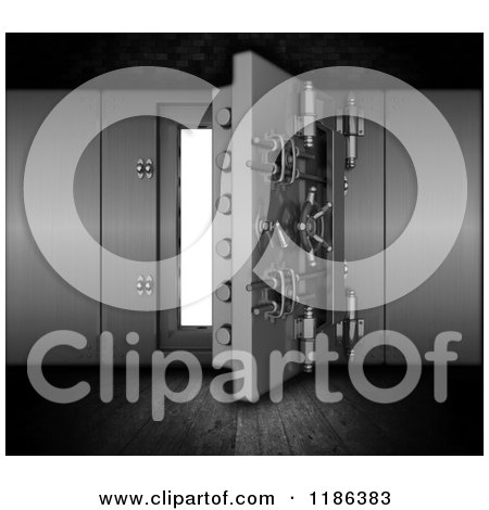 Clipart of a 3d Open Bank Vault - Royalty Free CGI Illustration by KJ Pargeter