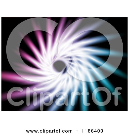 Clipart of a Colorful Light Spiral on Black - Royalty Free Vector Illustration by KJ Pargeter
