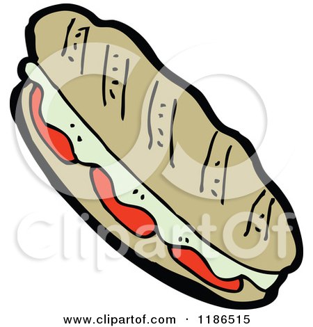 Cartoon of a Sub Sandwich - Royalty Free Vector Illustration by lineartestpilot