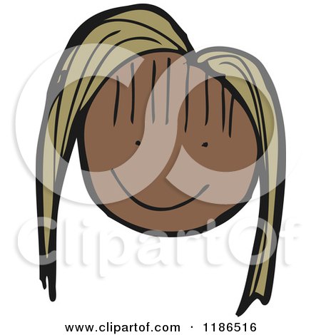 Cartoon of a Stick Figure Girl - Royalty Free Vector Illustration by lineartestpilot