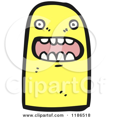 Cartoon of a Yellow Monster - Royalty Free Vector Illustration by lineartestpilot
