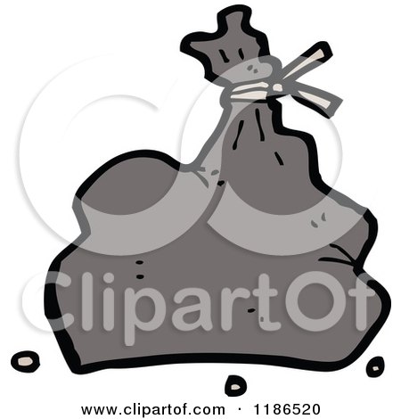 Cartoon of a Bag of Rubbish - Royalty Free Vector Illustration by lineartestpilot