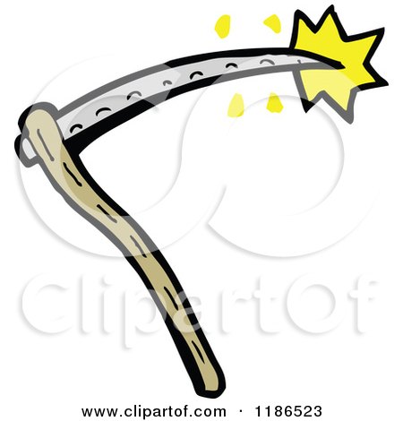 Cartoon of a Sickle or Scythe - Royalty Free Vector Illustration by lineartestpilot