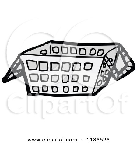 Cartoon of a Shopping Basket - Royalty Free Vector Illustration by lineartestpilot