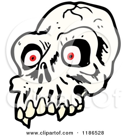 Cartoon of a Scary Skull - Royalty Free Vector Illustration by lineartestpilot